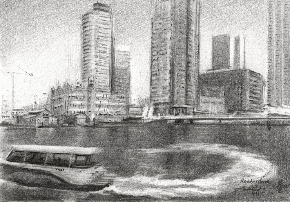 Rotterdam City Sketch by Corné Akkers