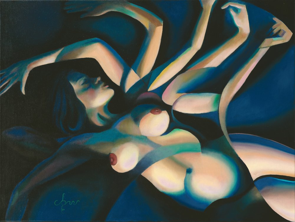 Sensual Blue Woman by Corné Akkers