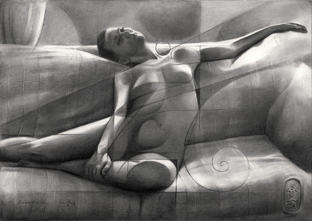 Serene Reclining Nude by Corné Akkers
