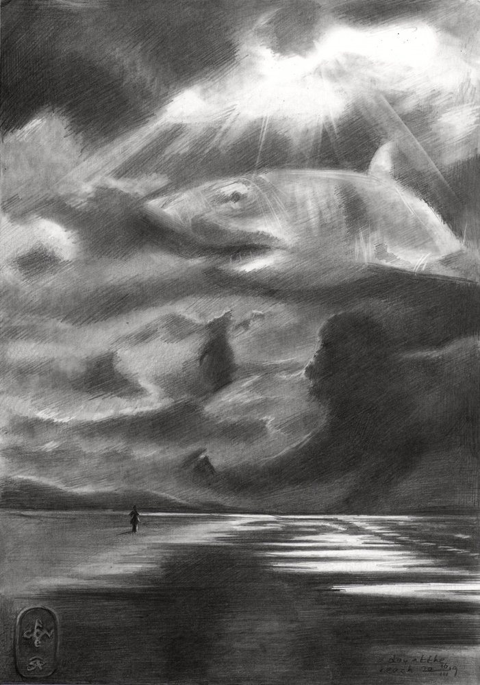 Sky Whale Dreamscape by Corné Akkers