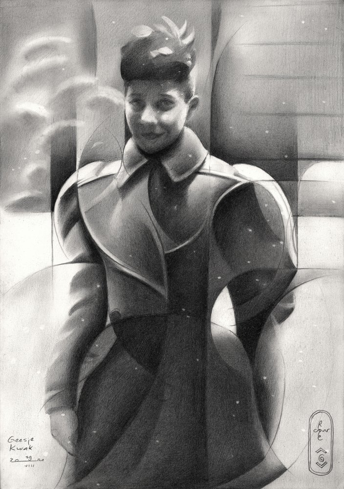 Smiling Boy in Winter Coat by Corné Akkers