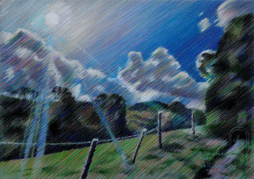 Sunlit Countryside Vista by Corné Akkers