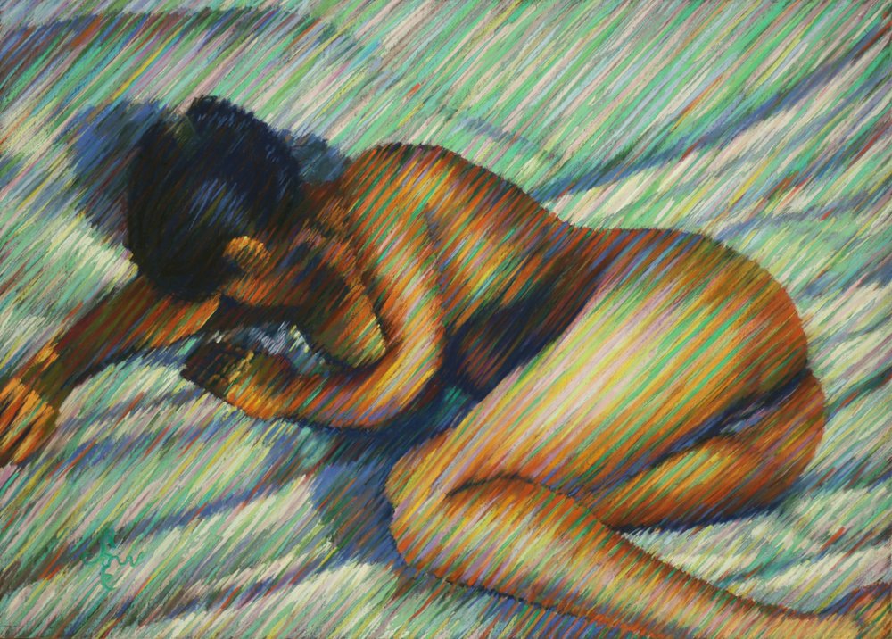 Vibrant Resting Nude by Corné Akkers