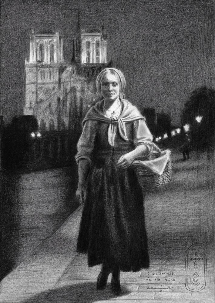 Woman Notre Dame Night by Corné Akkers