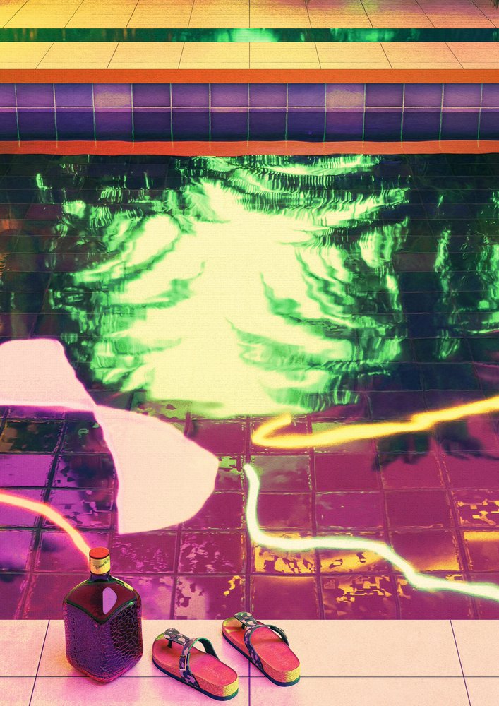 Neon Poolside Retreat by CosmoZach