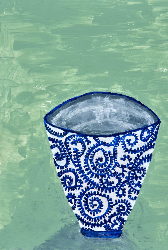 Blue Swirl Vase by Dale Hefer & Family