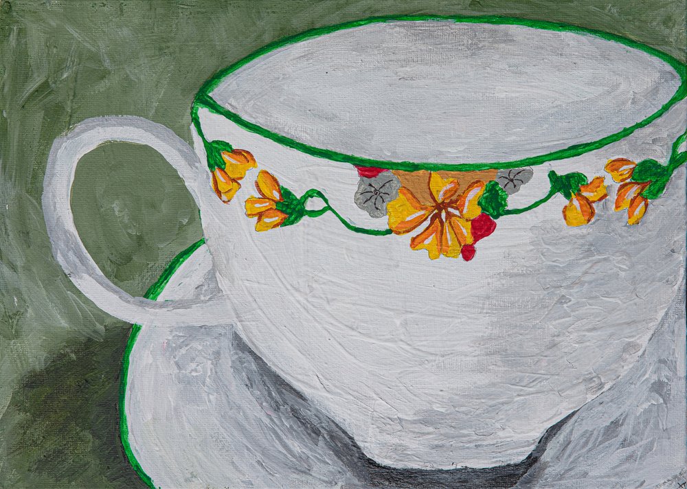 Cozy Floral Teacup by Dale Hefer & Family