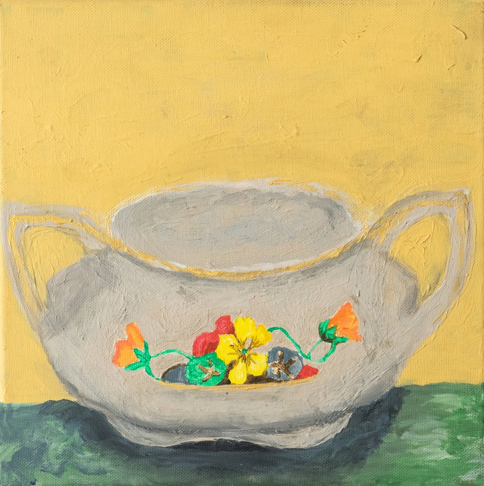 Floral Sugar Bowl by Dale Hefer & Family
