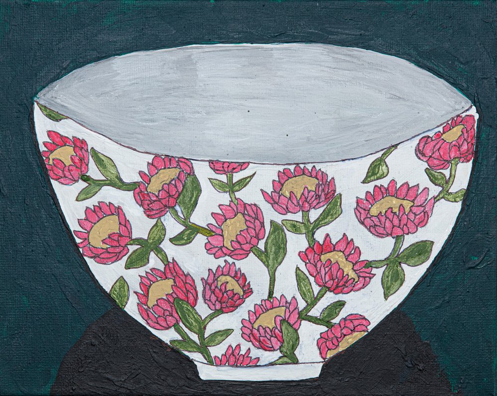 Painted Floral Bowl by Dale Hefer & Family