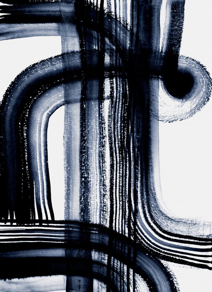 Abstract Blue Strokes by Danushka Abeygoda