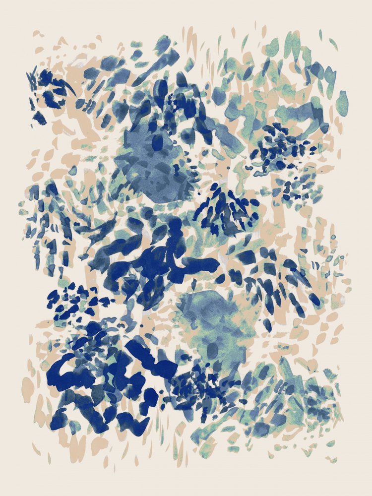 Abstract Blue Strokes by Danushka Abeygoda