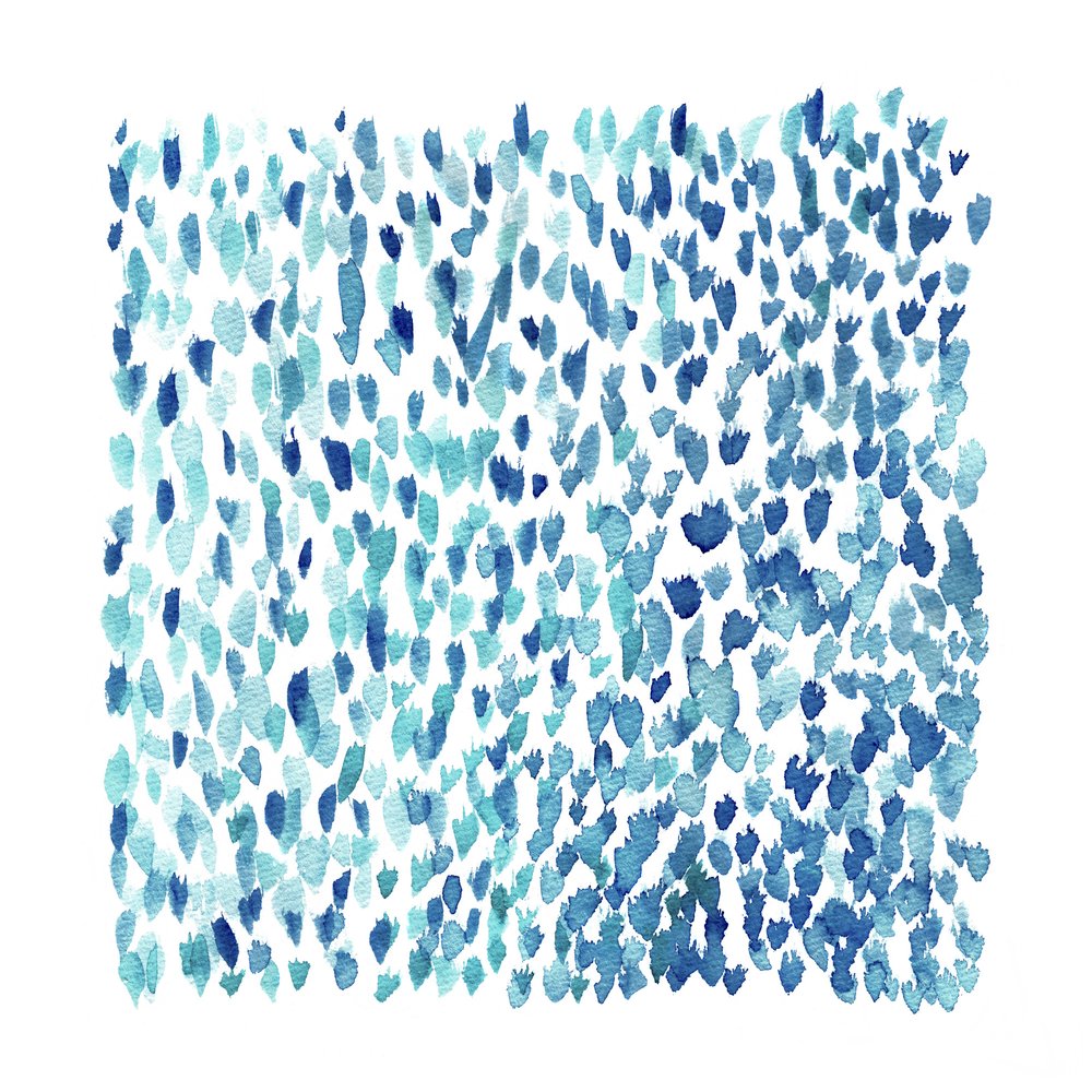 Blue Watercolor Drops by Danushka Abeygoda