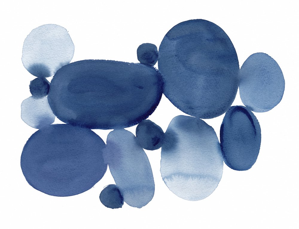 Blue Watercolor Stones 01 by Danushka Abeygoda