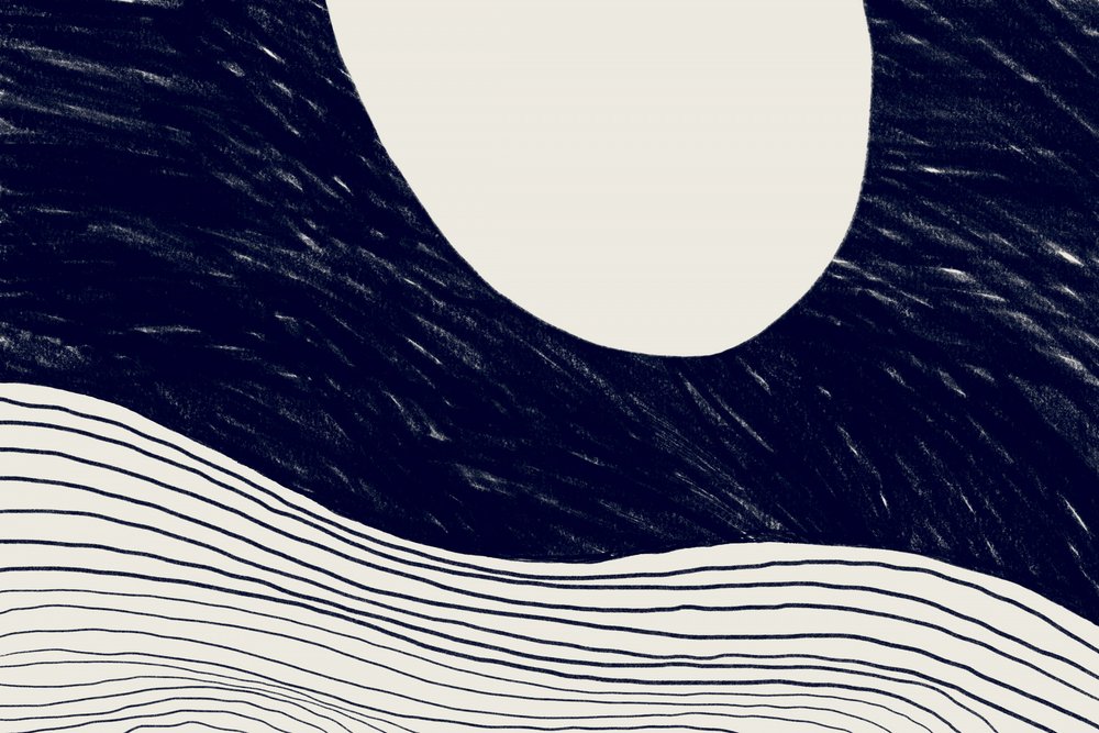 Serene Abstract Moon by Danushka Abeygoda
