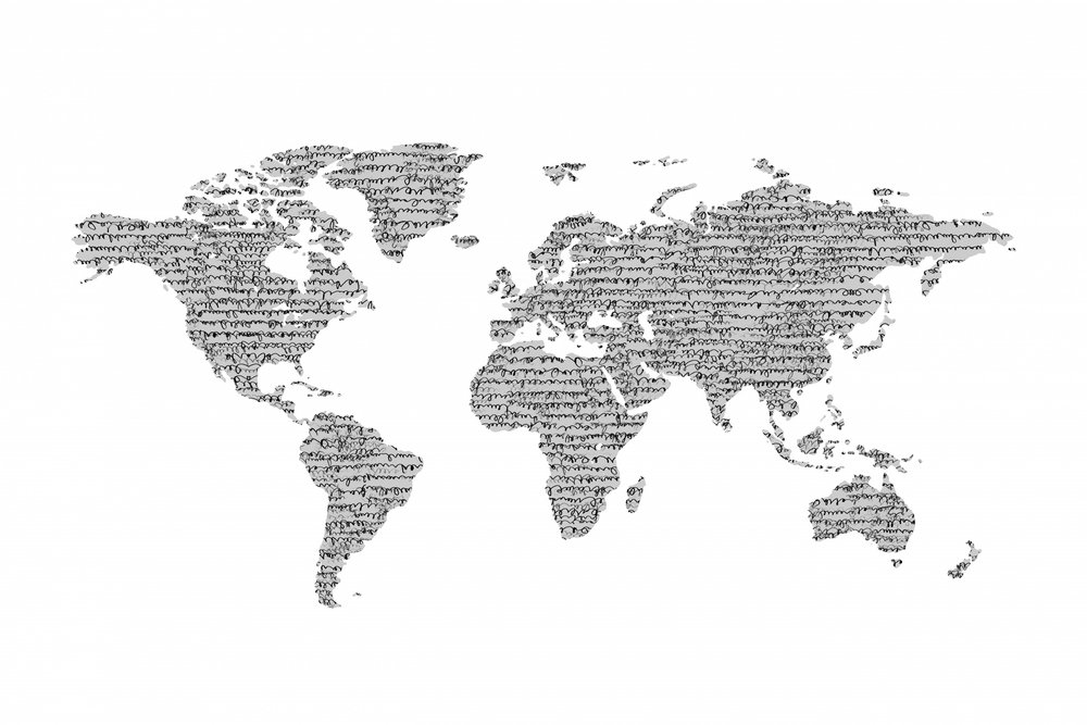 Typographic World Map by Danushka Abeygoda