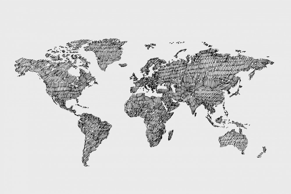 World Map Sketch by Danushka Abeygoda