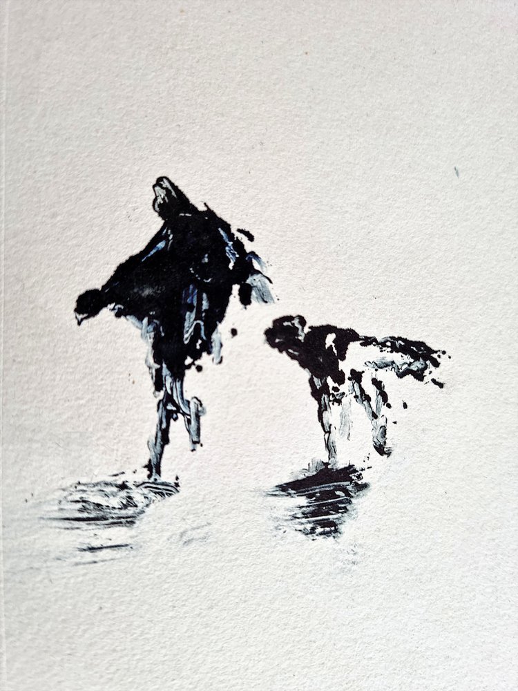 Monochrome Dog Walk by David Antonides