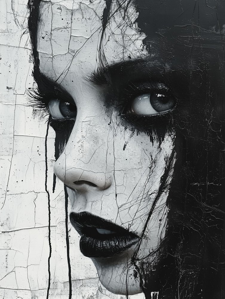 Gothic Cracked Portrait by David Drake