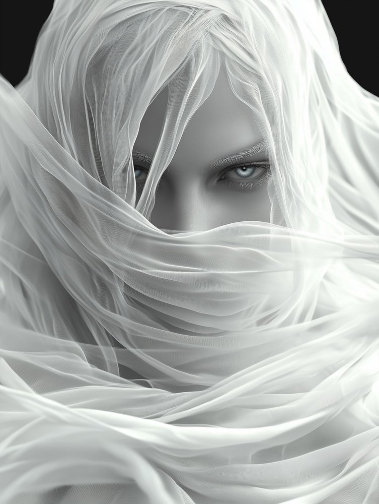 Intense Veiled Gaze by David Drake