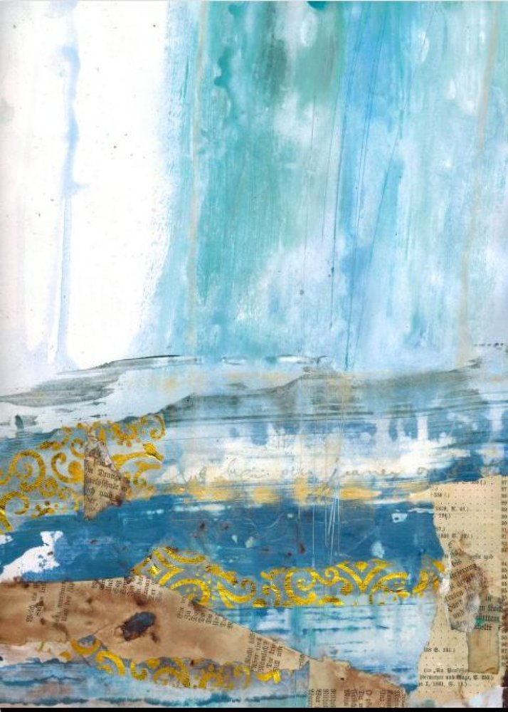 Abstract Ocean Gold by Deb Chaney