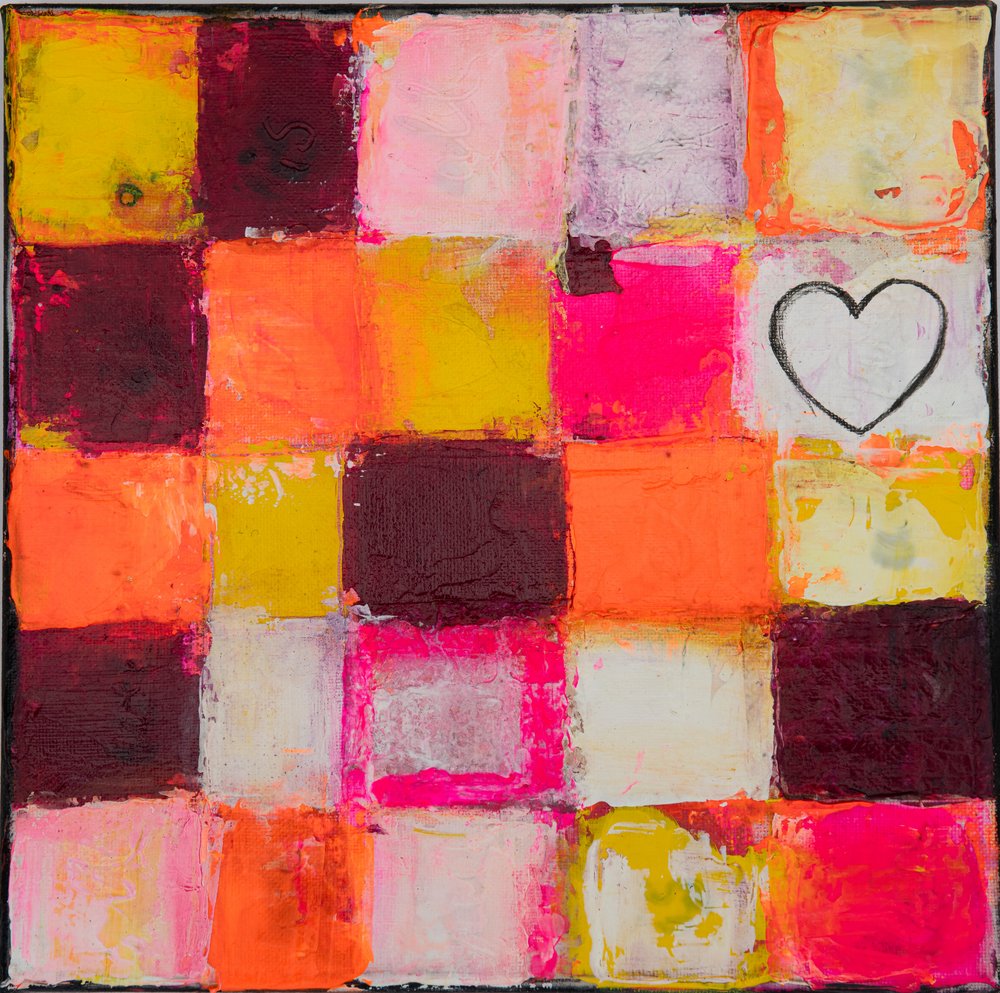 Colorful Grid Heart by Deb Chaney