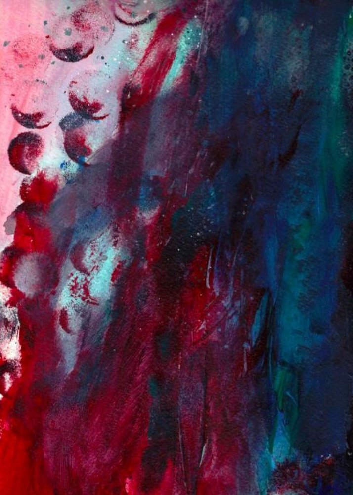 Crimson Teal Flow by Deb Chaney