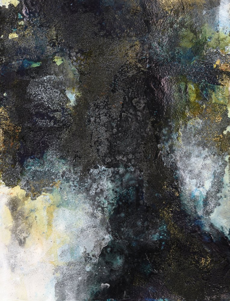 Dark Gold Patina Abstract by Deb Chaney