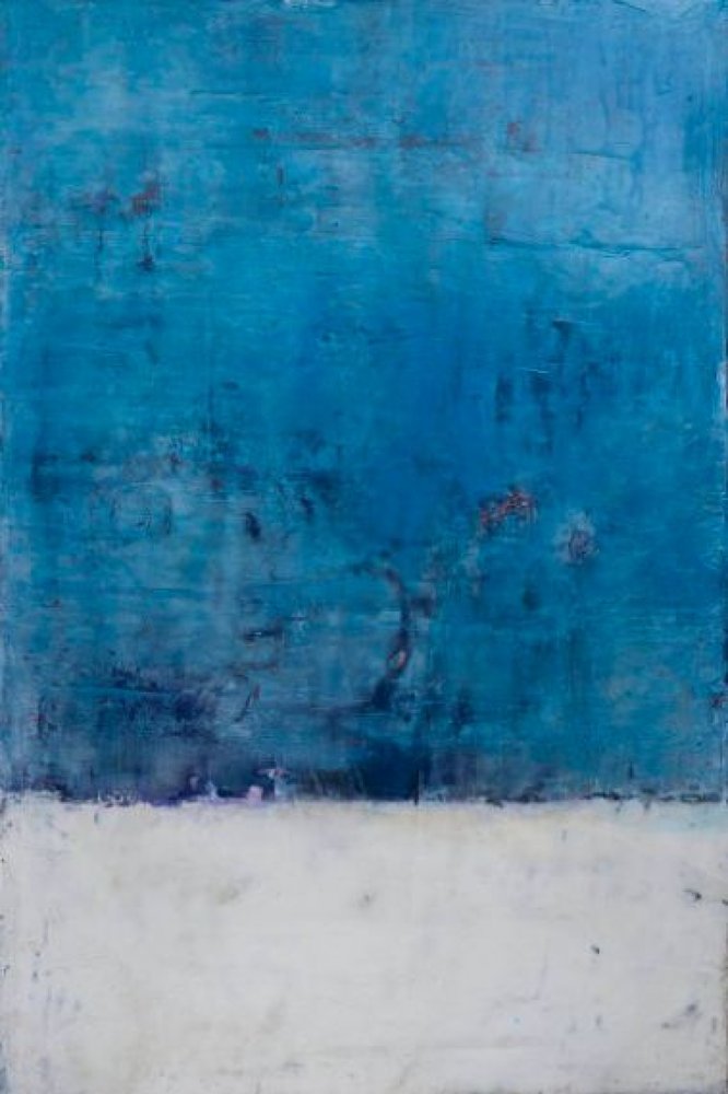 Deep Blue Horizon Abstract by Deb Chaney