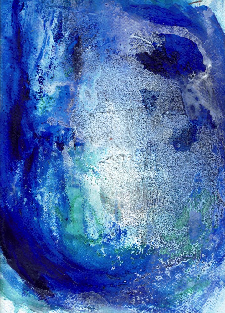 Deep Blue Wave Abstract by Deb Chaney