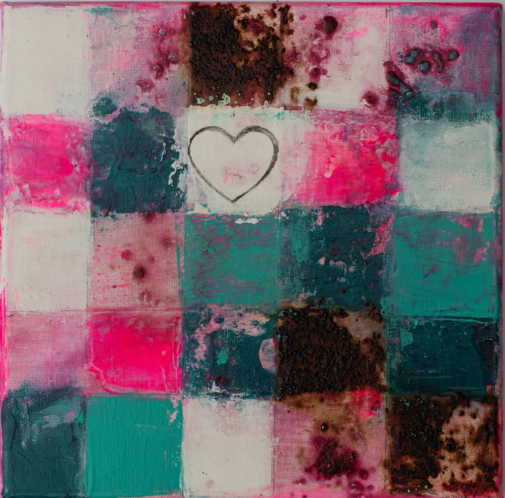 Distressed Heart Grid by Deb Chaney