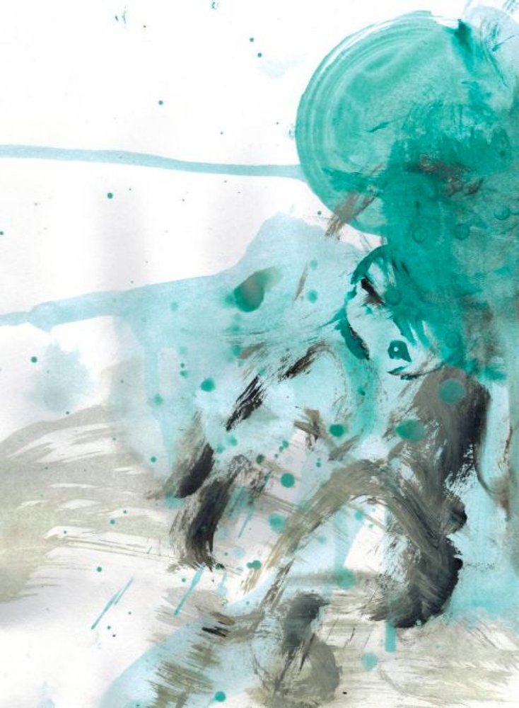 Fluid Teal Abstract by Deb Chaney