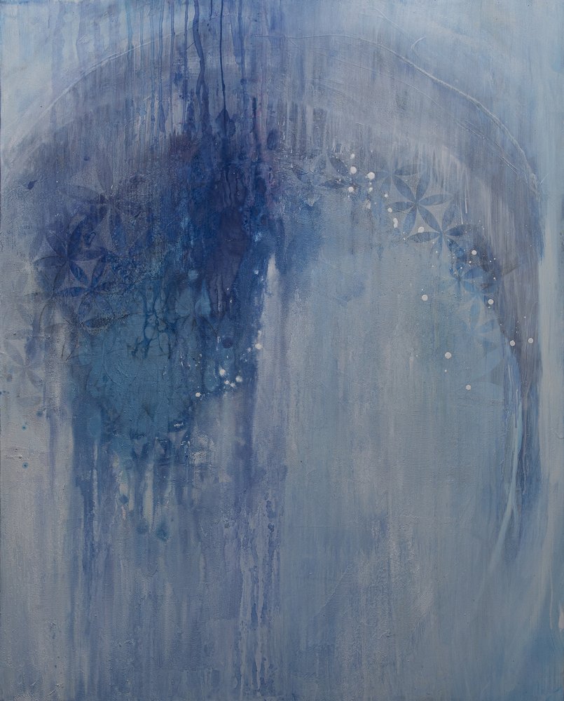 Sacred Blue Geometry by Deb Chaney