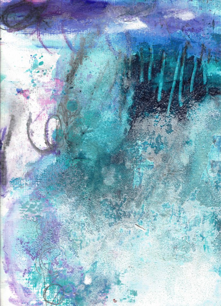 Serene Teal Abstract Flow by Deb Chaney