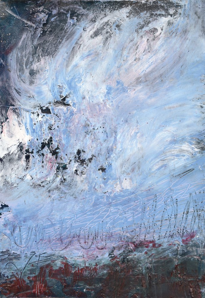 Stormy Abstract Landscape by Deb Chaney