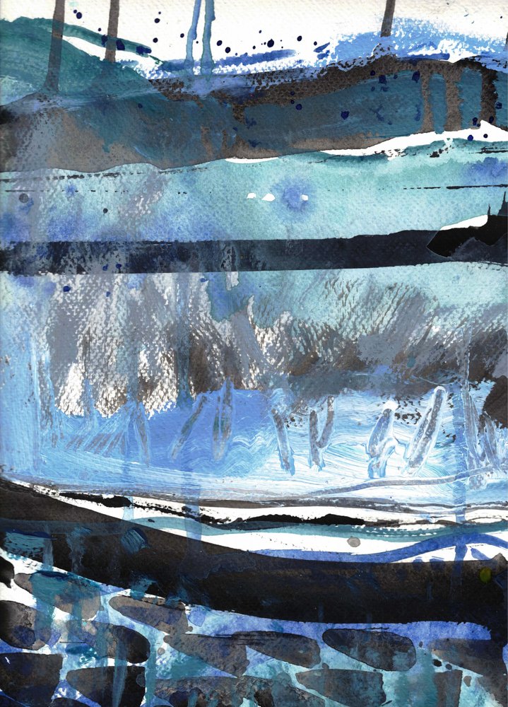 Winter Blue Landscape by Deb Chaney