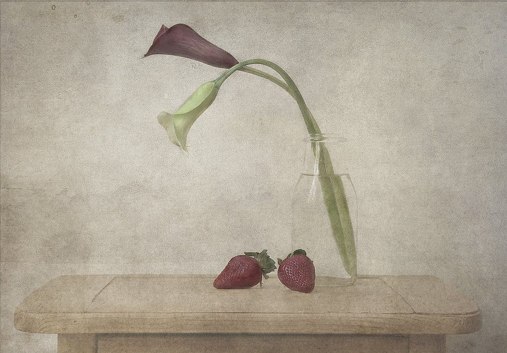 Calla Lilies and Strawberries by Deborah Gugeri