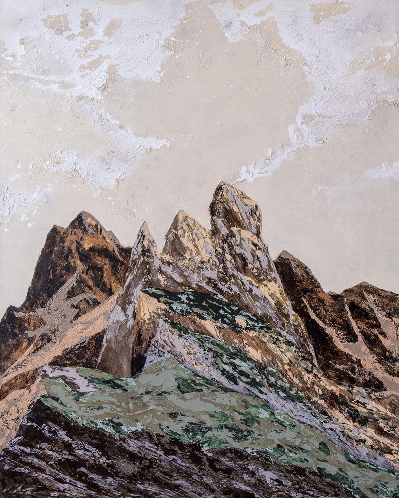 Earthy Textured Mountains by Denise Quah
