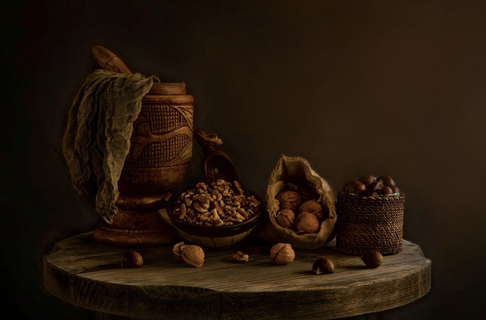 Rustic Nuts Still Life by Dennis Zhang