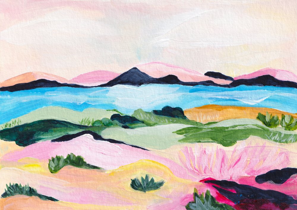 Colorful Mountain Lake by Dirkie Nell