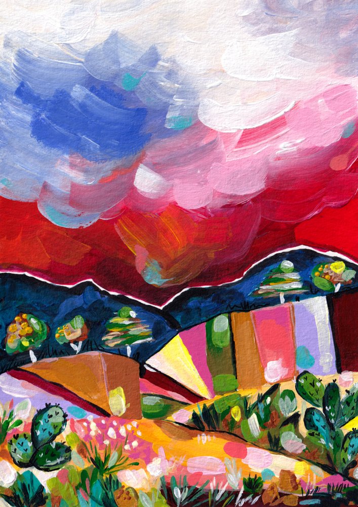 Vibrant Desert Landscape by Dirkie Nell