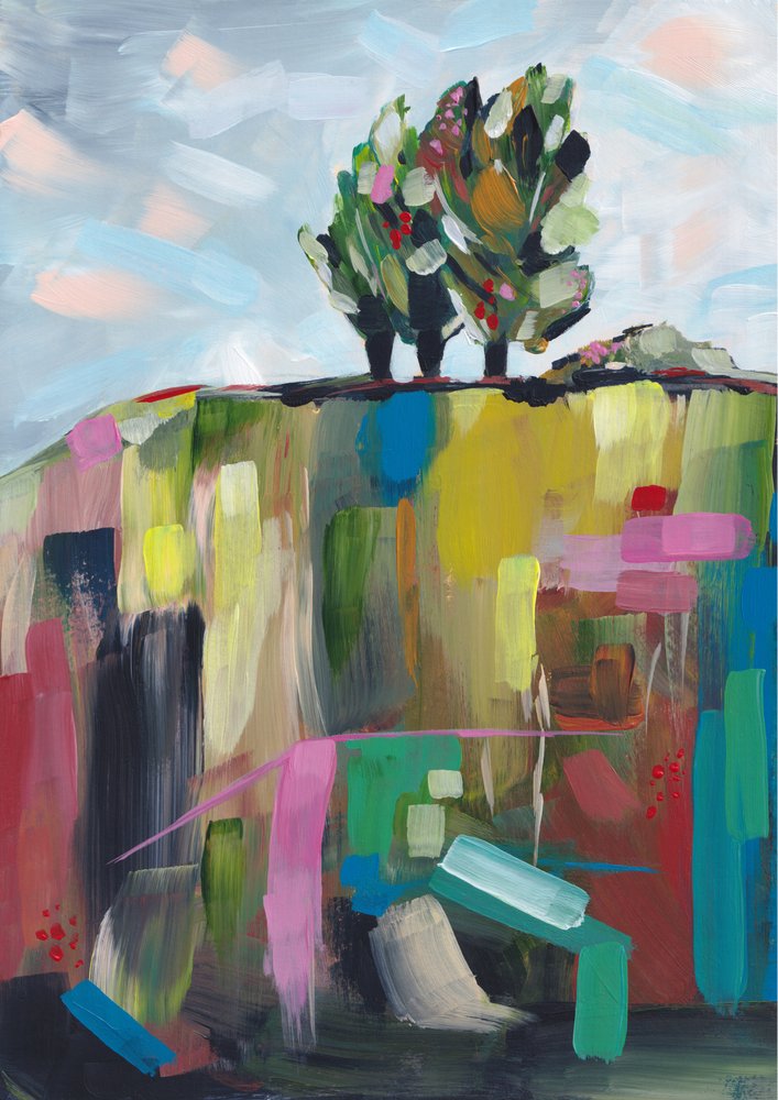 Vibrant Hillside Trees by Dirkie Nell