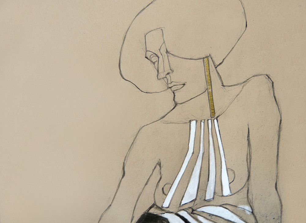 Abstract Golden Woman by Doris Schmitz