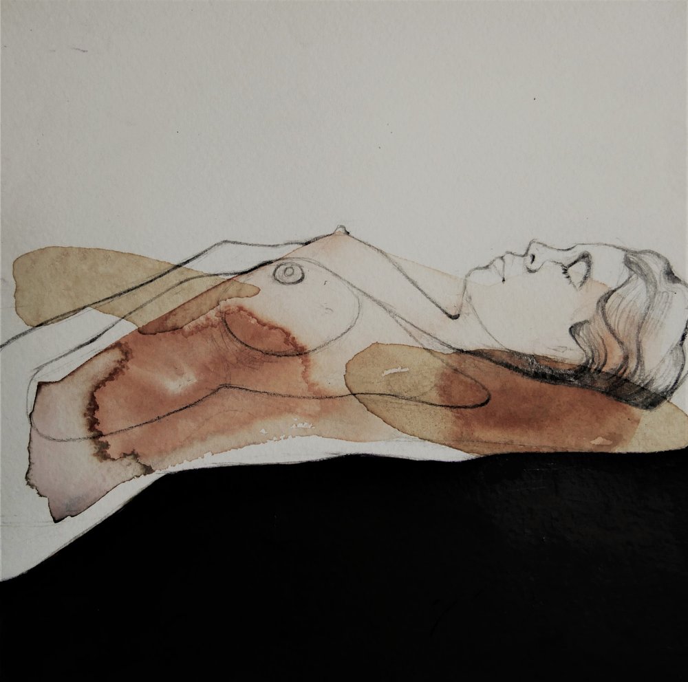 Calm Watercolor Nude by Doris Schmitz