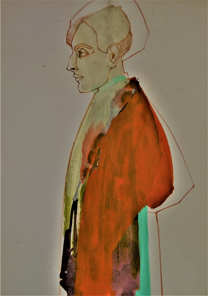 Colorful Man Profile by Doris Schmitz