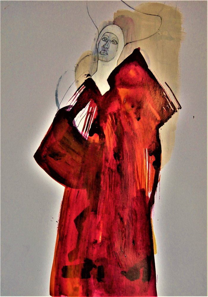 Ethereal Woman In Red by Doris Schmitz