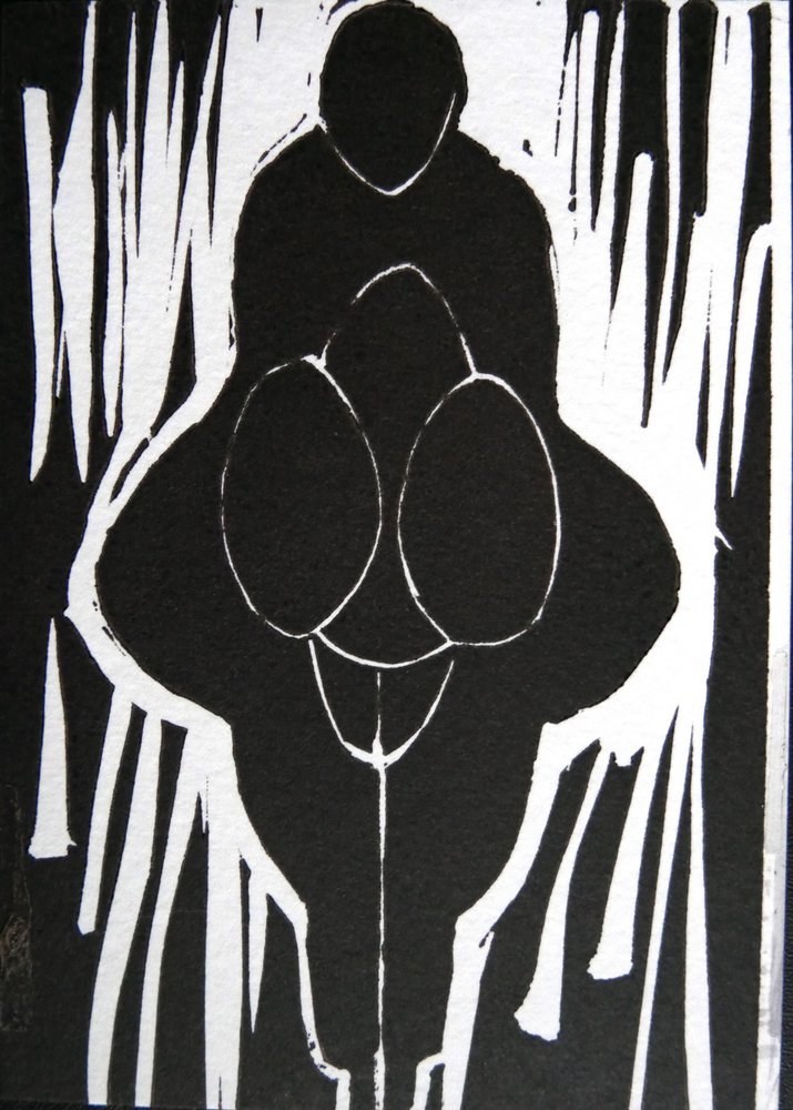 Expressive Black White Figure by Doris Schmitz