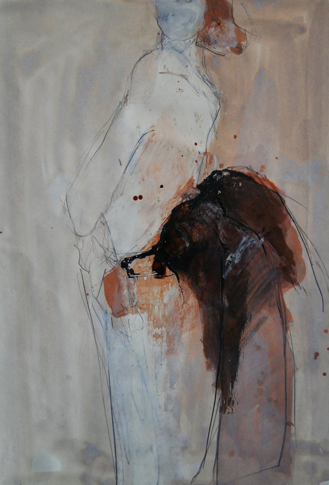 Moody Abstract Figure by Doris Schmitz