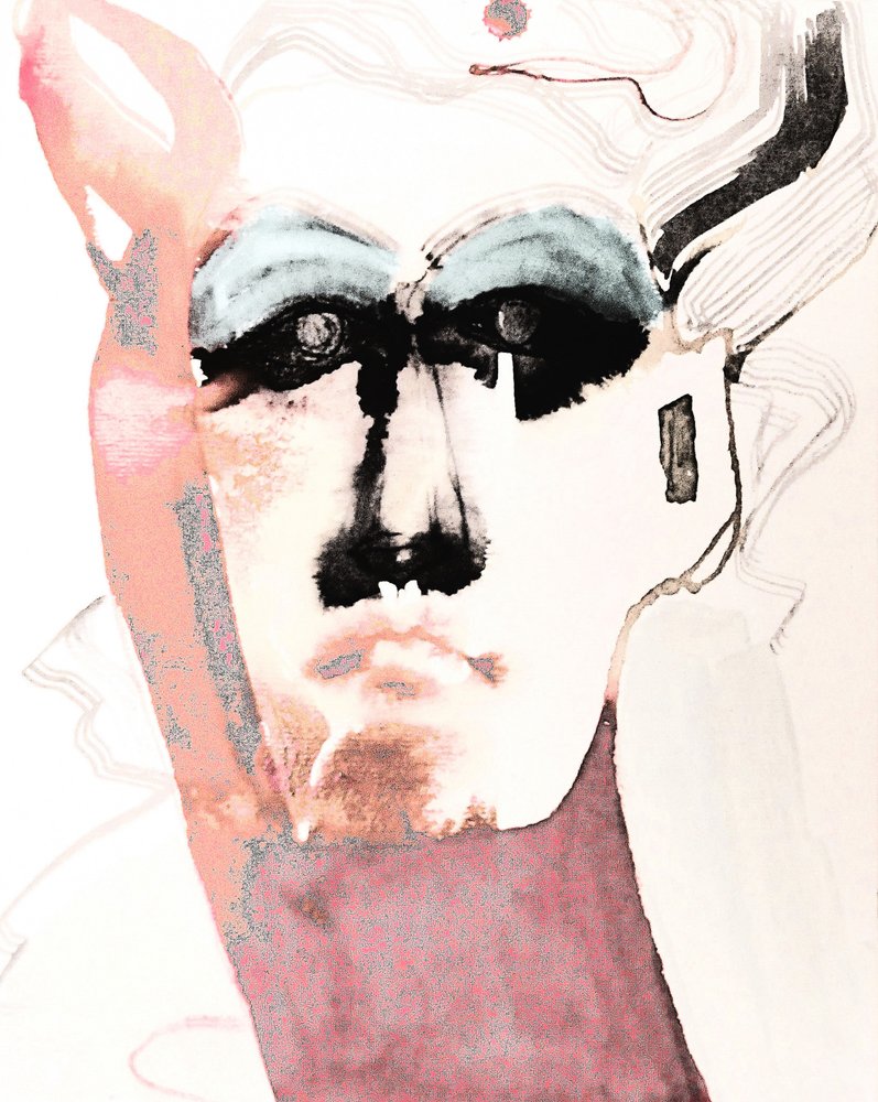 Mysterious Abstract Face by Doris Schmitz