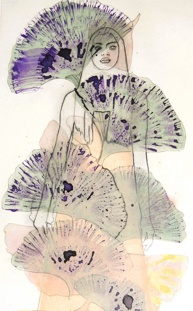 Purple Ginkgo Woman by Doris Schmitz