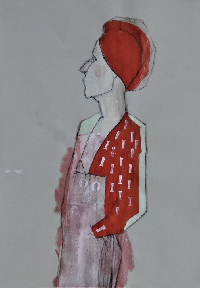 Red Turban Woman by Doris Schmitz